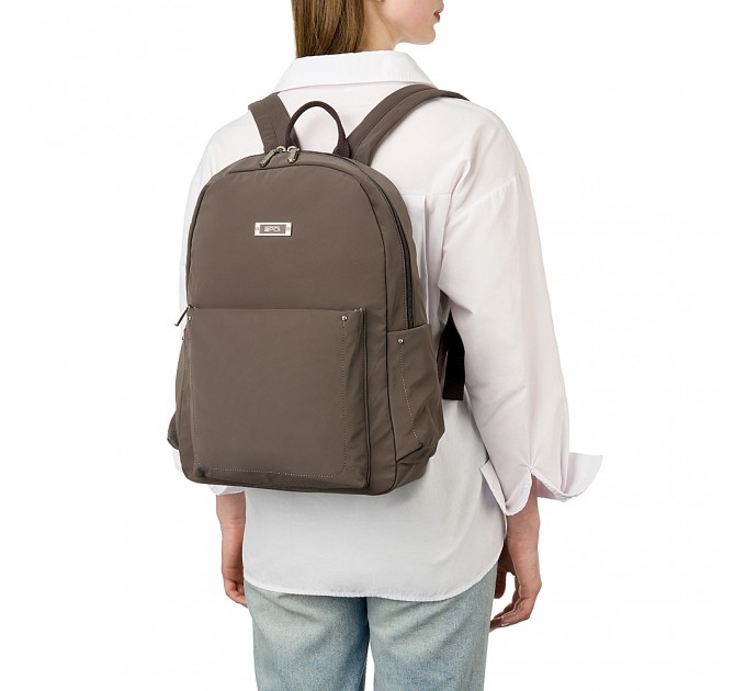 Рюкзак женский из полиэстера коричневый EPOL 6116-06