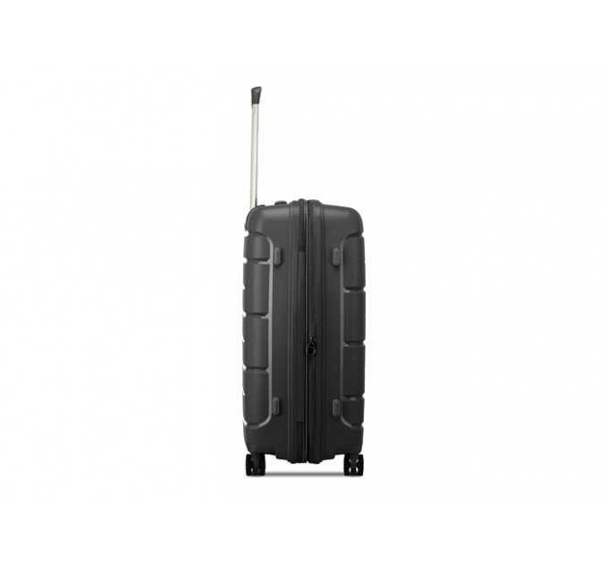 Чемодан средний пластиковый черный Roncato Modo Starlight 423452/01 с расширением