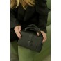 Сумка-месенджер жіноча з натуральної шкіри чорна BAGS4LIFE 99039 з клапаном