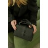 Сумка-месенджер жіноча з натуральної шкіри чорна BAGS4LIFE 99039 з клапаном