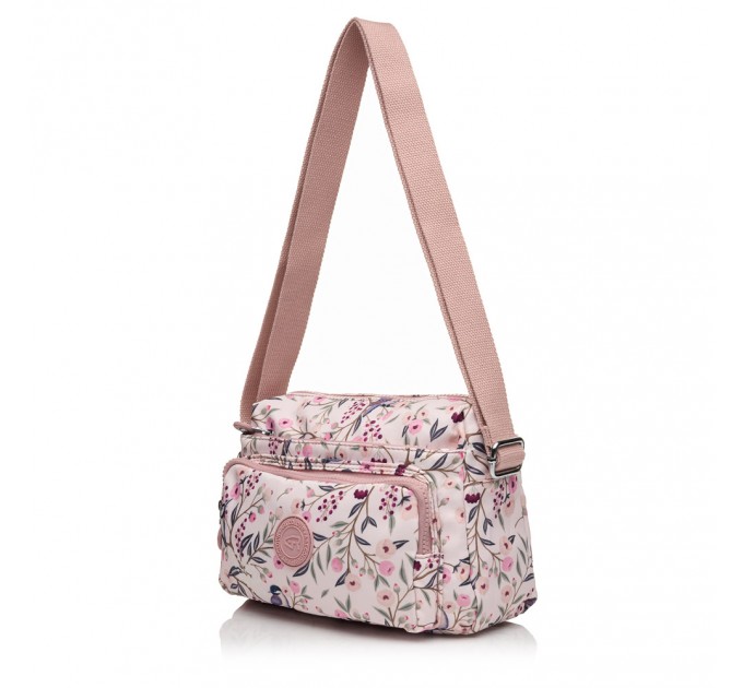 Сумка кросс-боди женская из полиэстера розовый принт BAGS4LIFE 91105