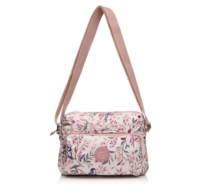 Сумка кросс-боди женская из полиэстера розовый принт BAGS4LIFE 91105