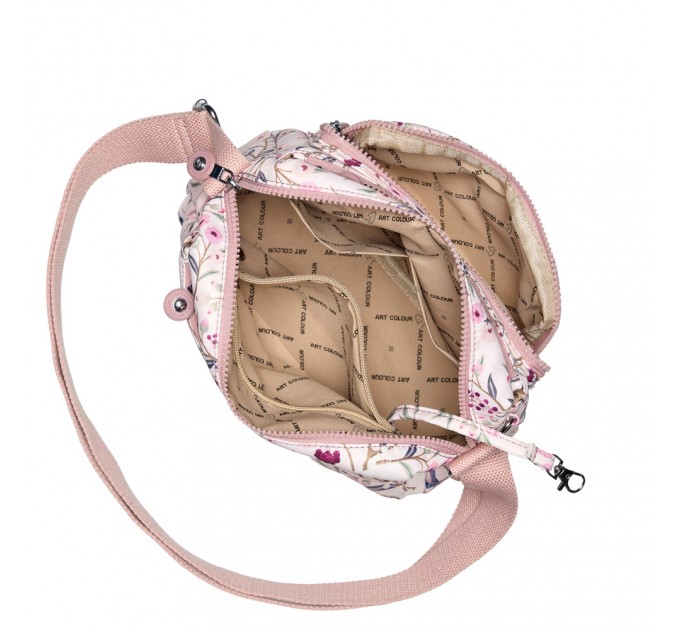 Сумка кросс-боди женская из полиэстера розовый принт BAGS4LIFE 91105