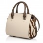 Жіноча ділова сумка з натуральної шкіри світло-бежева Vito Torelli 1063 6114/2800/2071 з поні коричневим