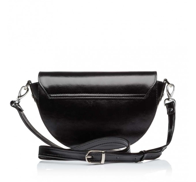 Кожаная женская сумка полукруглая Vito Torelli 1062 черная питон