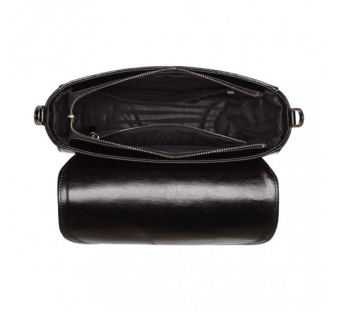 Шкіряна жіноча сумка напівкругла Vito Torelli 1062 чорна пітон