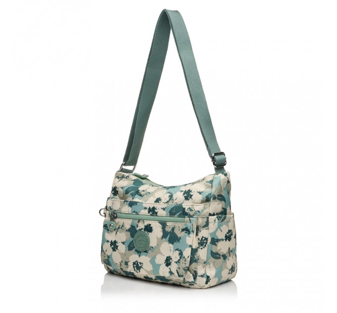 Сумка крос-боді жіноча з поліестера зелений принт BAGS4LIFE 91004