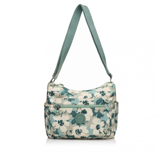 Сумка крос-боді жіноча з поліестера зелений принт BAGS4LIFE 91004