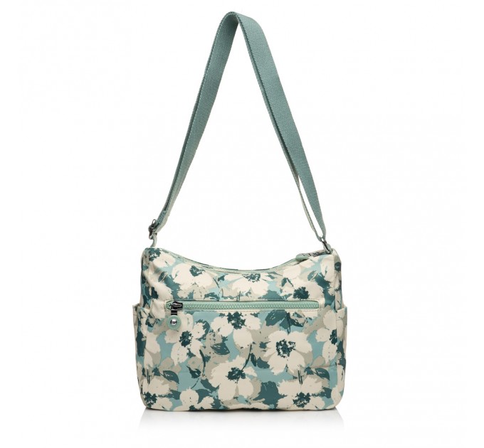 Сумка крос-боді жіноча з поліестера зелений принт BAGS4LIFE 91004