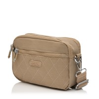 Сумка жіноча з полиэстера бежева BAGS4LIFE 88006 стьобана кишеня