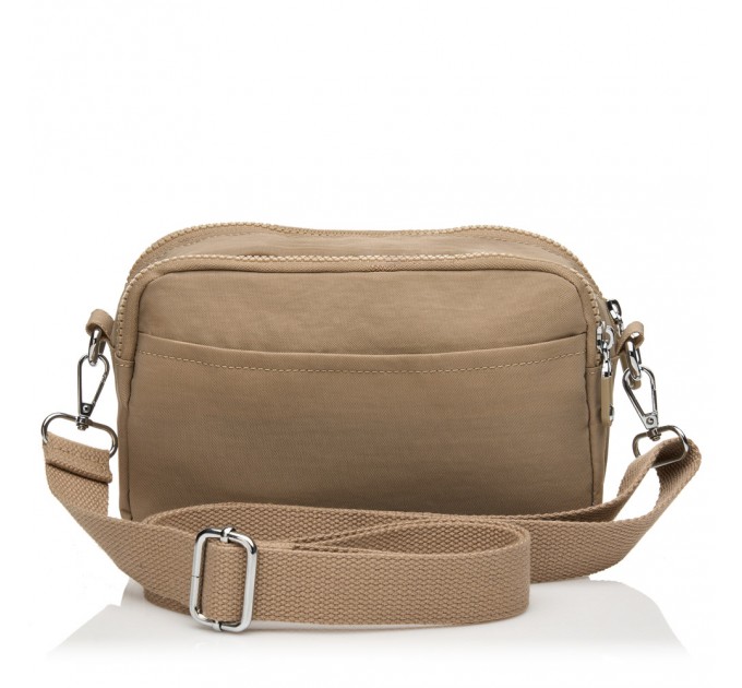 Сумка жіноча з полиэстера бежева BAGS4LIFE 88006 стьобана кишеня