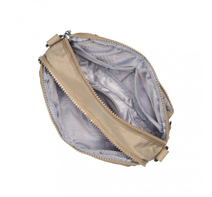 Сумка жіноча з полиэстера бежева BAGS4LIFE 88006 стьобана кишеня