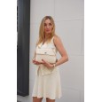 Жіноча сумка крос-боді з натуральної шкіри біло-молочна BAGS4LIFE 5126 з клапаном