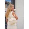 Жіноча сумка крос-боді з натуральної шкіри біло-молочна BAGS4LIFE 5126 з клапаном