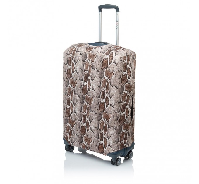 Чехол для чемодана "ручная кладь" тканевый Vito Torelli питон коричневый