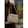Сумка жіноча з натуральної шкіри сіро-бежева BAGS4LIFE 99-58