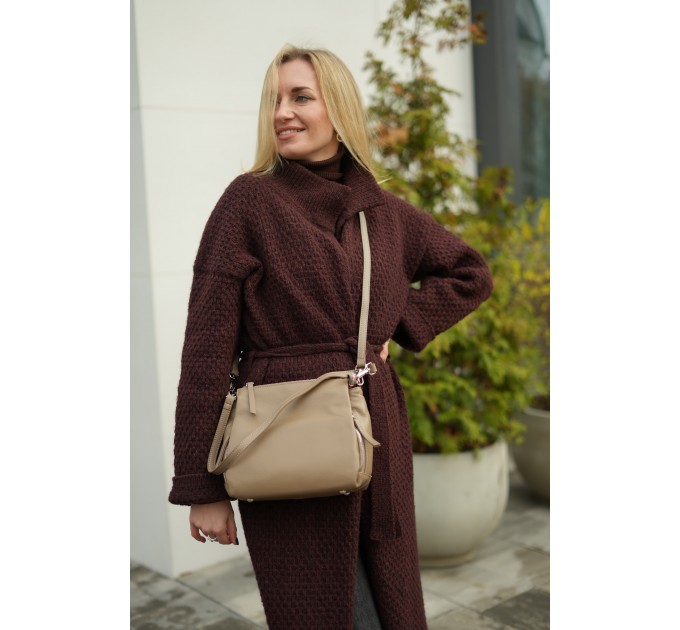 Сумка жіноча з натуральної шкіри сіро-бежева BAGS4LIFE 99-58 Сумка жіноча з натуральної шкіри сіро-бежева BAGS4LIFE 99-58