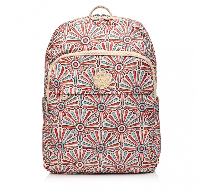 Рюкзак женский из полиэстера бежевый принт BAGS4LIFE 91401