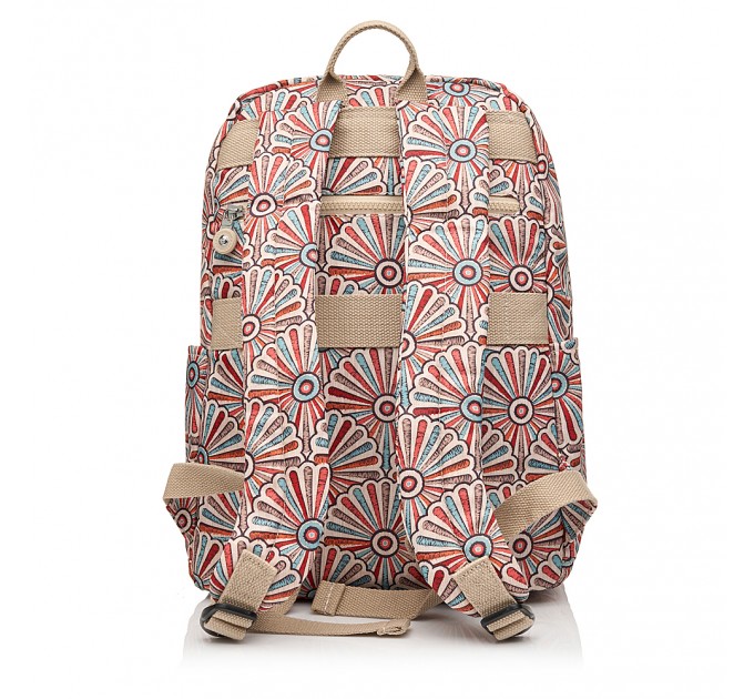 Рюкзак женский из полиэстера бежевый принт BAGS4LIFE 91401
