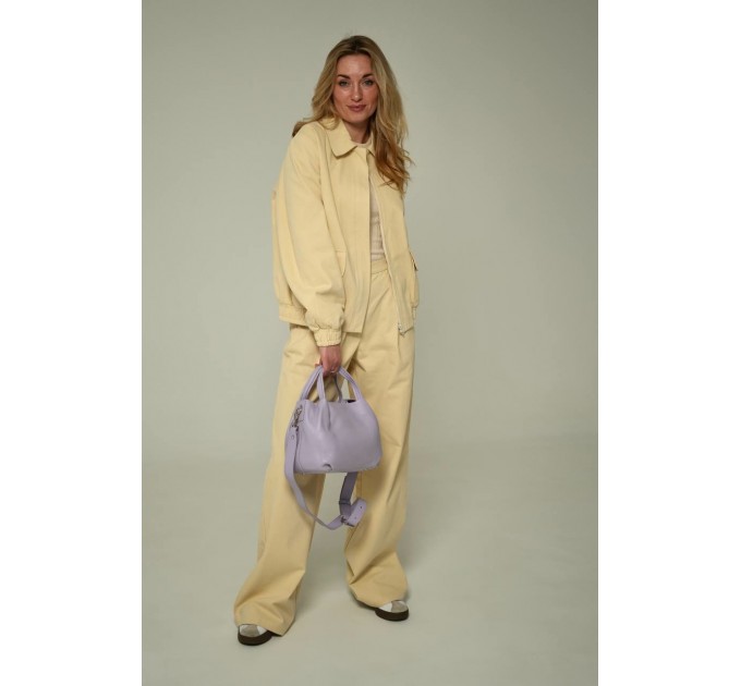 Жіноча сумка з натуральної шкіри лавандова BAGS4LIFE 99-56 з двома ручками