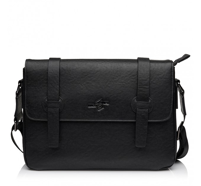 Чоловіча сумка-портфель з натуральної шкіри чорна BAGS4LIFE MAN 6825