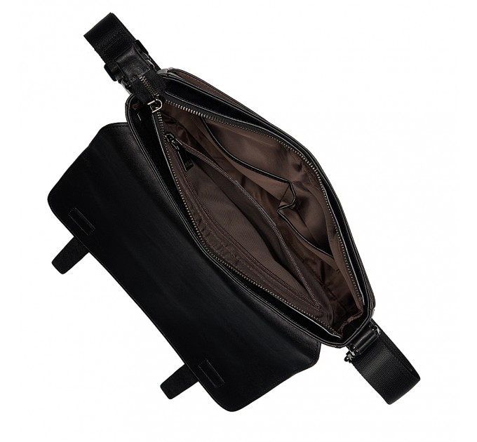 Чоловіча сумка-портфель з натуральної шкіри чорна BAGS4LIFE MAN 6825
