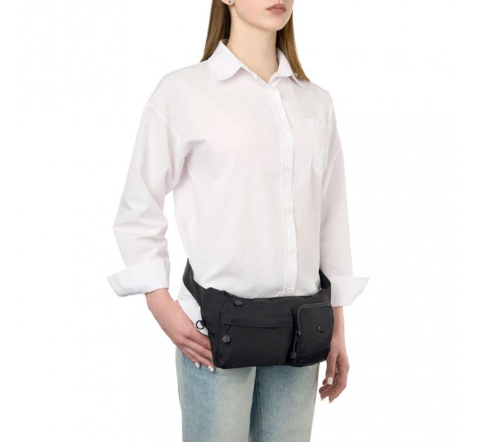 Сумка-бананка жіноча з поліестера чорна BAGS4LIFE 66908