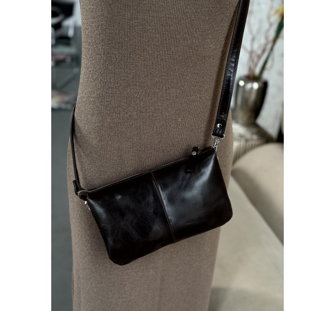 Жіноча сумка-месенджер з натуральної шкіри коричнева Vito Torelli 1054 2115