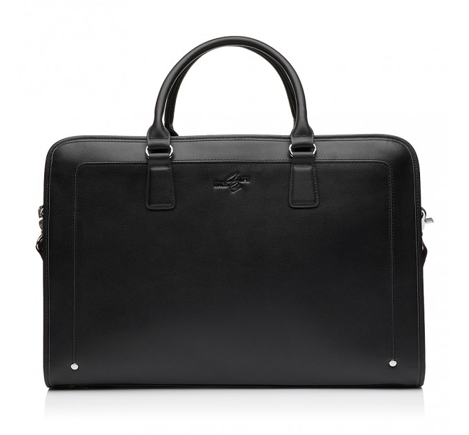 Деловая сумка с натуральной кожи черная BAGS4LIFE MAN 6242