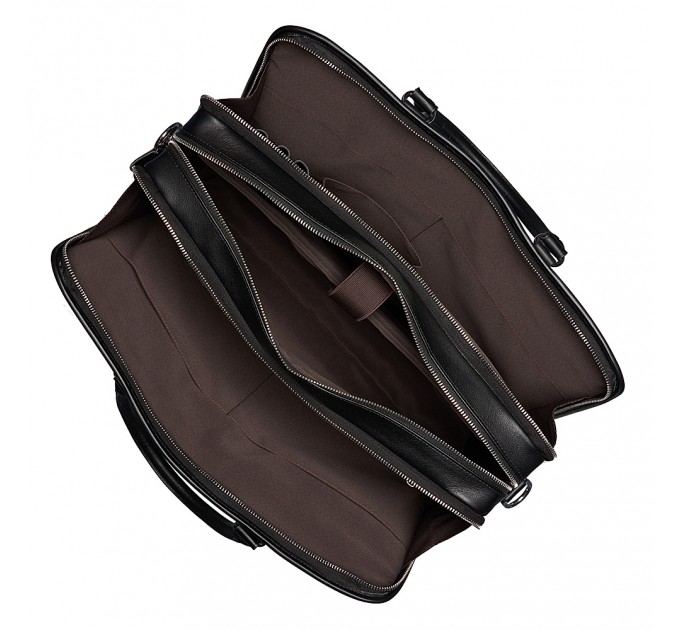Деловая сумка с натуральной кожи черная BAGS4LIFE MAN 6242