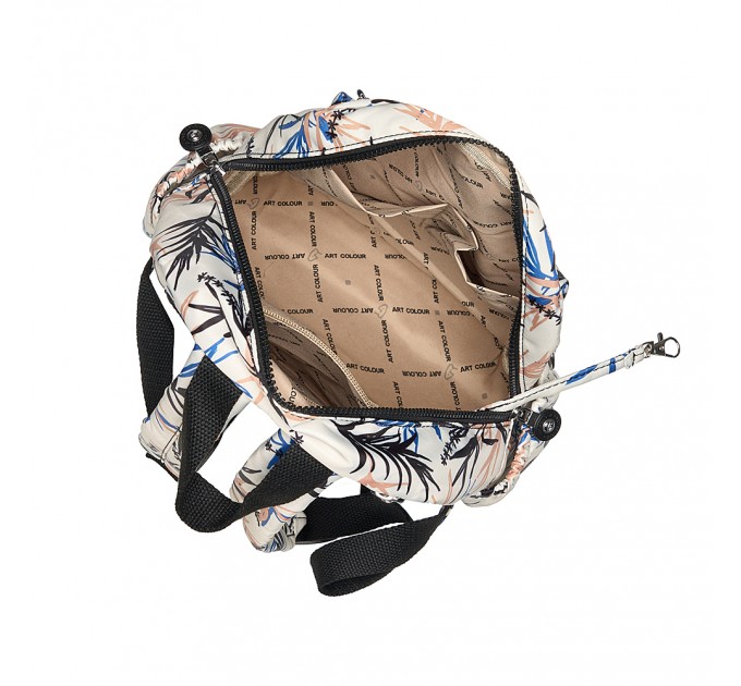 Рюкзак жіночий з поліестера чорний принт BAGS4LIFE 91402