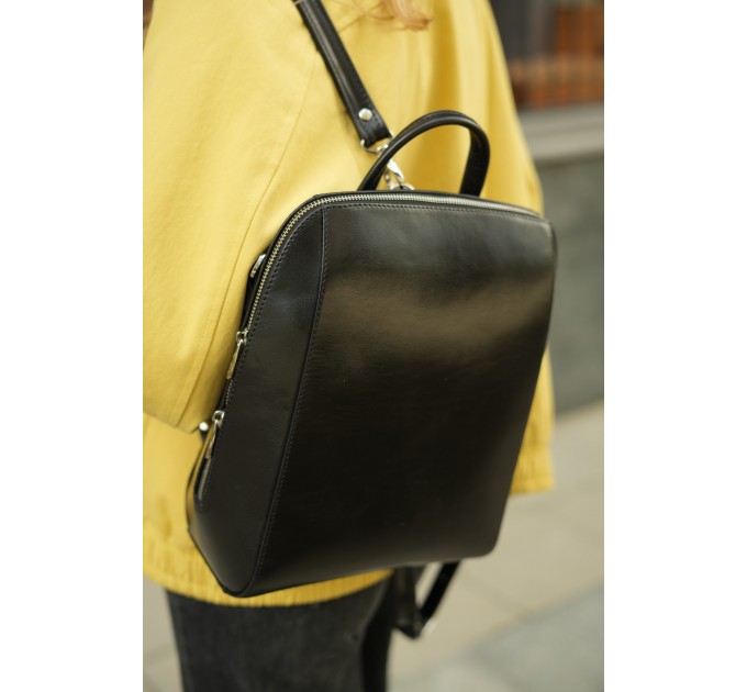 Рюкзак жіночий з натуральної шкіри чорний Vito Torelli 1012 2116