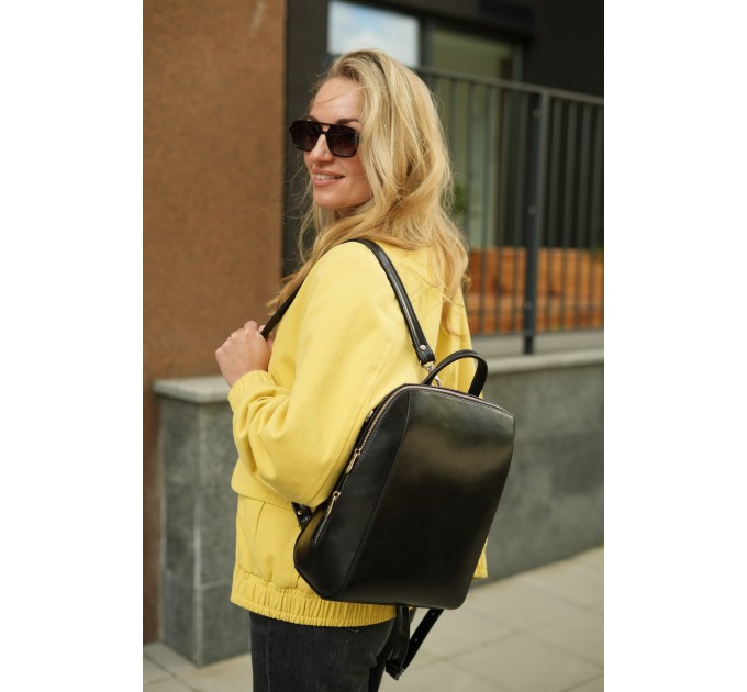 Рюкзак жіночий з натуральної шкіри чорний Vito Torelli 1012 2116