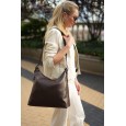 Женская сумка-хобо из натуральной кожи коричневая BAGS4LIFE 3310