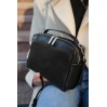 Жіноча сумка-барильце з натуральної шкіри чорна BAGS4LIFE 529 з ручкою та кишенею