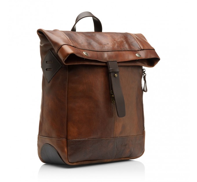 Рюкзак для ноутбука из натуральной кожи коричневый CHIARUGI Old Tuscany 54009 Marr