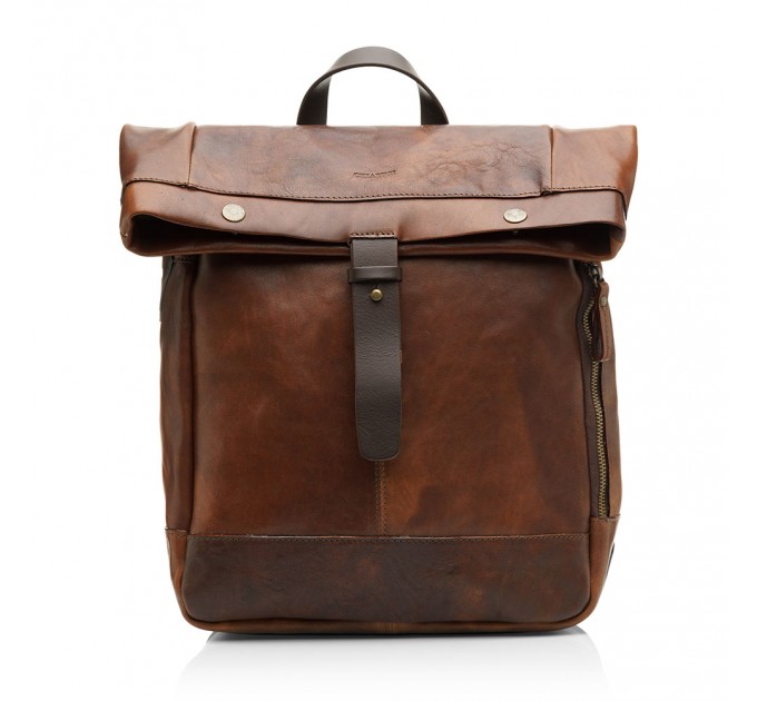 Рюкзак для ноутбука з натуральної шкіри коричневий CHIARUGI Old Tuscany 54009 Marr