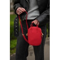 Жіноча сумка крос-боді з натуральної шкіри червона BAGS4LIFE 88362 з ручками