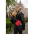 Женская сумка кросс-боди с натуральной кожи красная BAGS4LIFE 88362 с ручками