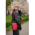 Женская сумка кросс-боди с натуральной кожи красная BAGS4LIFE 88362 с ручками