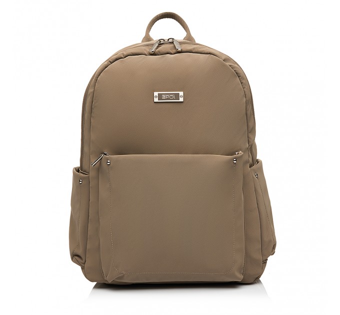 Рюкзак женский из полиэстера светло-коричневый EPOL 6116-06