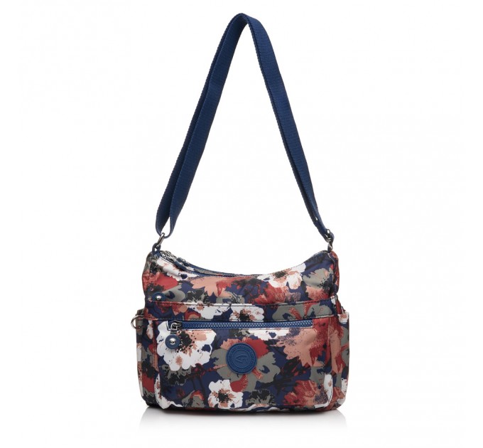Сумка кросс-боди женская из полиэстера синий принт BAGS4LIFE 91004