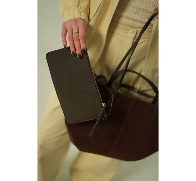 Сумка-тоут жіноча з натуральної шкіри та замші коричнева BAGS4LIFE 702с Сумка-тоут жіноча з натуральної шкіри та замші коричнева BAGS4LIFE 702с