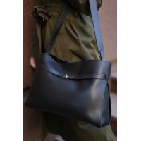 Сумка жіноча шкіряна чорна BAGS4LIFE (T) 5157# з ремінцем