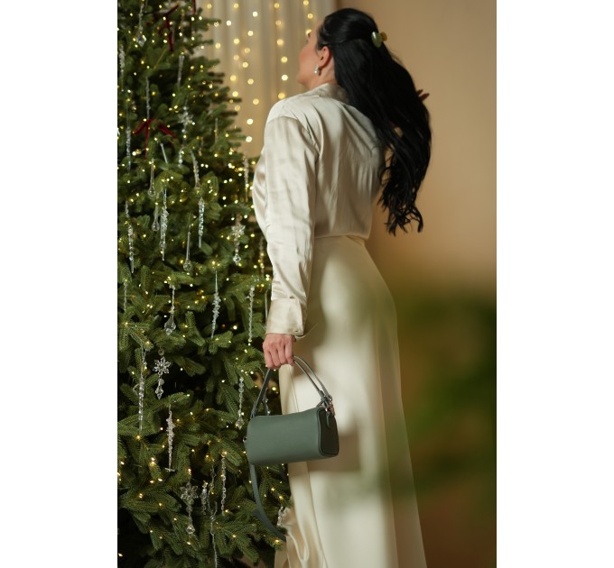 Жіноча сумка-барильце з натуральної шкіри сиза BAGS4LIFE 3313