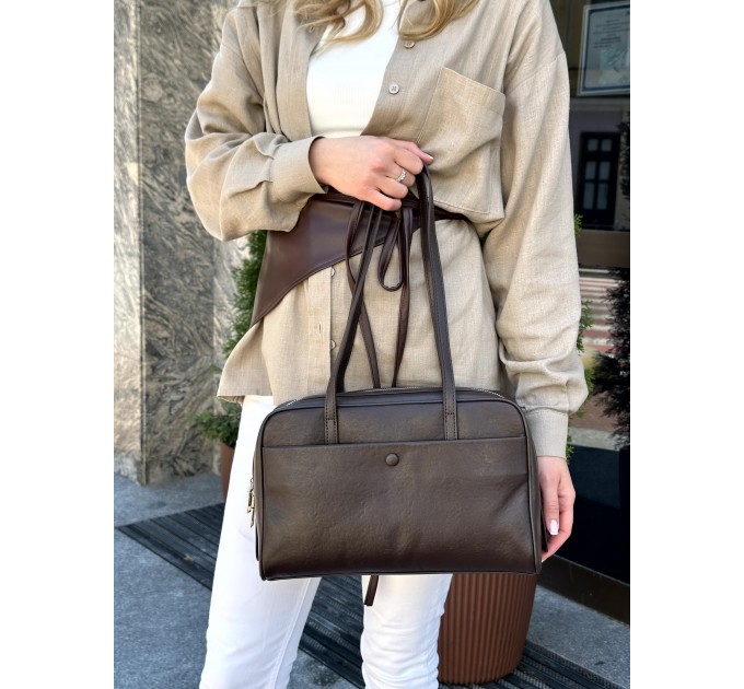 Сумка жіноча з натуральної шкіри коричнева BAGS4LIFE 7006