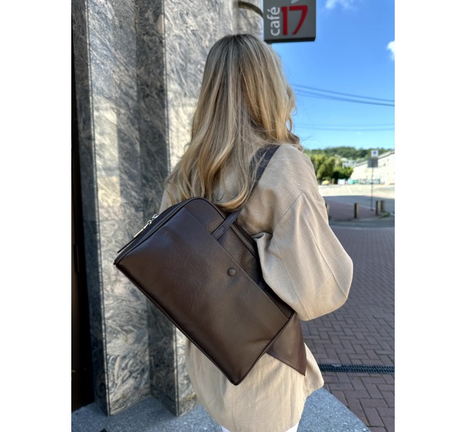 Сумка жіноча з натуральної шкіри коричнева BAGS4LIFE 7006