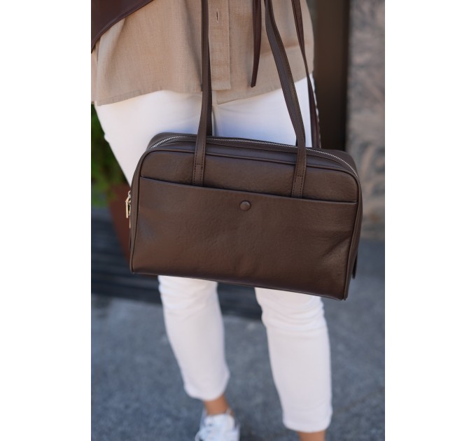 Сумка жіноча з натуральної шкіри коричнева BAGS4LIFE 7006