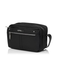 Сумка женская кросс-боди из полиэстера черная EPOL 6102-04 горизонтальная