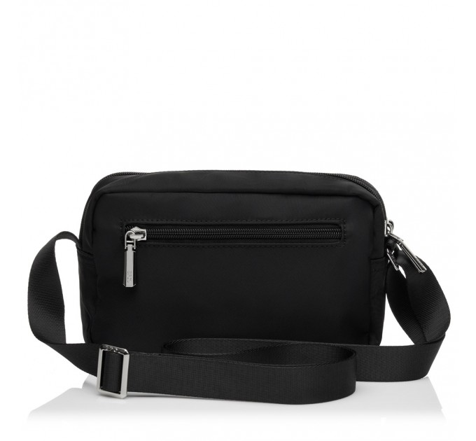 Сумка женская кросс-боди из полиэстера черная EPOL 6102-04 горизонтальная